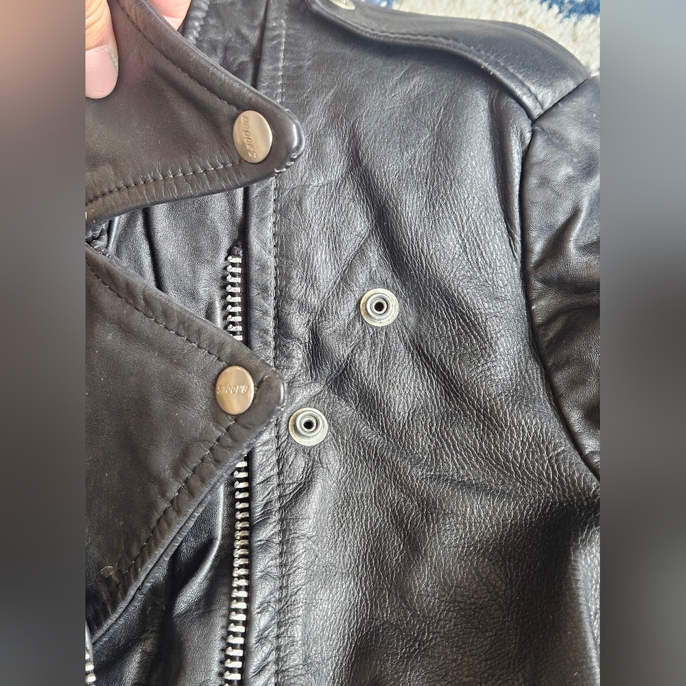 Vintage Women's Brooks Leather Jacket Belted Fringe - Picture 7 of 16